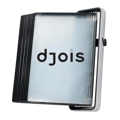 Afbeelding van Djois VEO wandelement A4 incl. 10 PP insteektassen aluminium/zwart pak 1 stuk