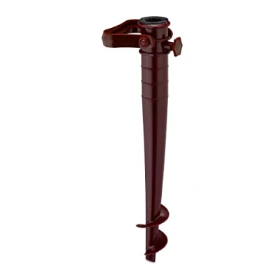 Afbeelding van Relaxdays Parasolhouder schroef bruin parasolboor kunststof grondplug met greep