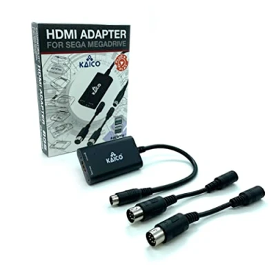 Afbeelding van Kaico Sega Megadrive HDMI adapter 1080p voor Genesis ondersteunt S video uitgang, PAL en NTSC consoles, beeldverhoudingsschakelaar 16:9 of 4:3