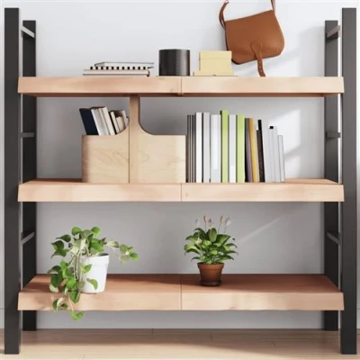 Afbeelding van Wandschap 120x60x6 cm onbehandeld massief eikenhout