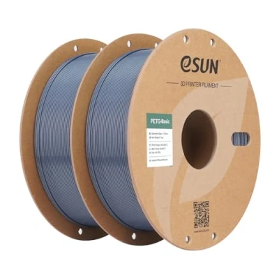 Afbeelding van eSUN PETG filament van 1,75 mm, hoge sterkte, 1 kg per spoel, 2 spoelen printmaterialen voor 3D printers, grijs +
