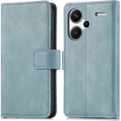 Afbeelding van imoshion Hoesje Geschikt voor Xiaomi Redmi Note 13 Pro Plus (5G) Met Pasjeshouder Luxe Bookcase Lichtblauw