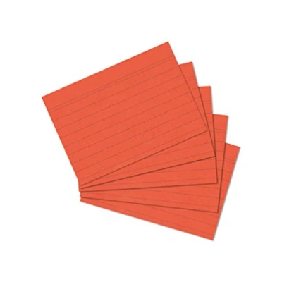 Afbeelding van Herlitz Bristol indexkaarten, A4, A5, A6, A7, A8,A7 gelinieerd, 100 stuks. A7 gelinieerd oranje
