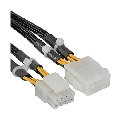 Afbeelding van 2x ATX12V P4/1x EPS12V 8 pins (m) (v) voedingskabel 0,30 meter
