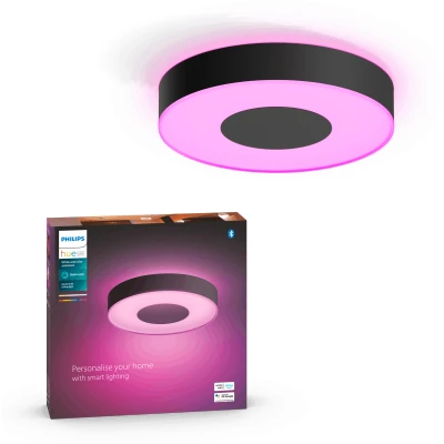 Afbeelding van Philips Hue Xamento badkamerplafondlamp wit en gekleurd licht zwart 38cm