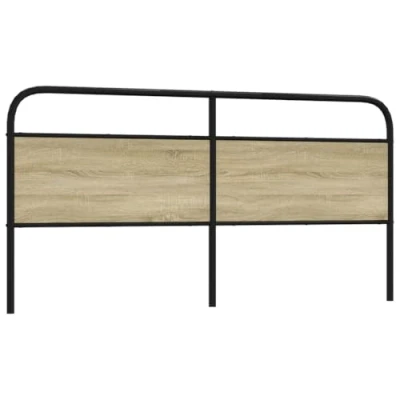 Afbeelding van vidaXL Hoofdbord 180 cm staal en bewerkt hout sonoma eikenkleurig
