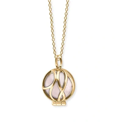 Afbeelding van Engelsrufer ERN HEALPARA RQ XS G dames halsketting rozenkwarts goud maat één kwarts, One Size, Kwarts
