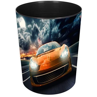 Afbeelding van Läufer 26668 prullenmand raceauto, 13 liter vuilnisemmer, perfect voor de kinderkamer, rond, stevig kunststof, verschillende motieven
