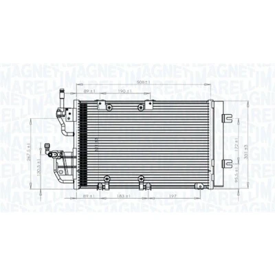 Afbeelding van MAGNETI MARELLI 350203771000 Condensor Airco Met droger 508x328x16 328 508 16 OPEL: Zafira B, Astra H GTC, Hatchback, LAND ROVER: Discovery 3