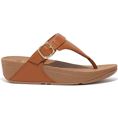 Afbeelding van FitFlop Lulu Adjustable Toe Post Leather BRUIN Maat 41