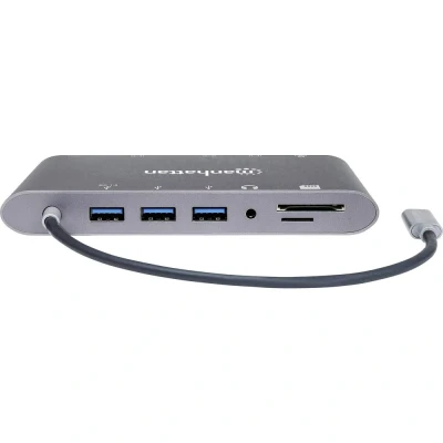 Afbeelding van Manhattan USB Hub Laptopdockingstation Geschikt voor merk: Universeel Incl. laadfunctie