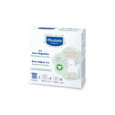 Afbeelding van Mustela Eco Wipes Wasnet Kit + 10 Doekjes