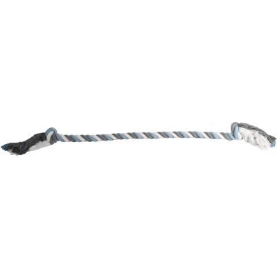 Afbeelding van Flamingo Jim Met 2 Knopen Speelgoed Honden Hs Katoen Knoopbeen Blauw/wit/grijs Jumbo 150cm 1st 138244