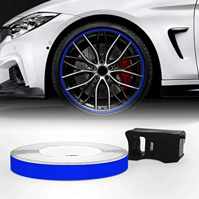 Afbeelding van 4R Quattroerre.it Refractieve Wheel Trim Banden voor autovelgen, Blauw, 7 mm x 6 MT