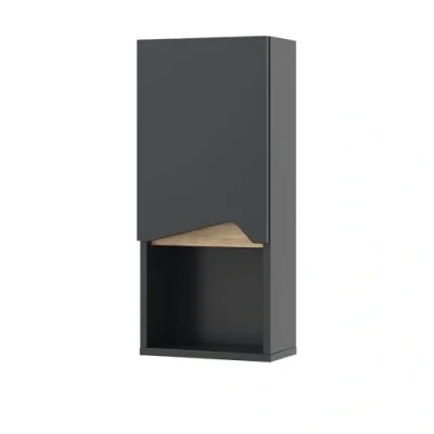 Afbeelding van Vicco Badkamerkast Marelle, Antraciet/Antraciet, 30 x 67 cm met deur en open vak