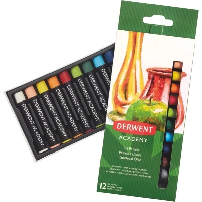 Afbeelding van Oliepastel Derwent Academy blister à 12 stuks assorti