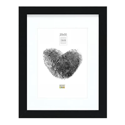 Afbeelding van Deknudt Zwarte fotokader met witte passe partout 20x30 S66KF2