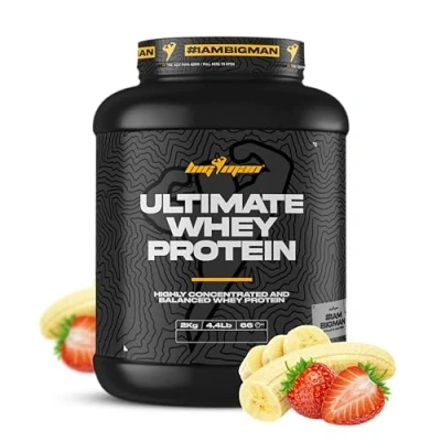 Image de Bigman Ultimate Whey Protein (2kg) protéine Enrichie en acides aminés Fraise Banane