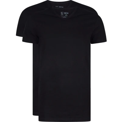 Afbeelding van RJ Everyday Gouda 2 Pack Heren V Hals T Shirt Zwart Maat S