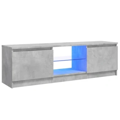 Afbeelding van vidaXL TV kast met ledlampen, betongrijs, 120 x 30 35,5 cm