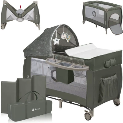 Afbeelding van Lionelo Sven Plus Meegroeibed Campingbedje 127x60cm tot 15kg SET 2in1 Co sleeper