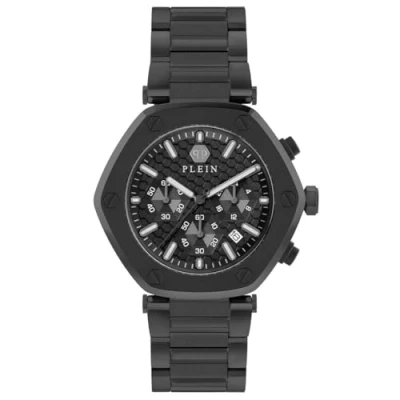 Afbeelding van Philipp Plein The Hexagon Chrono PWZBA0623 Horloge Staal Zwart Ø 42 mm