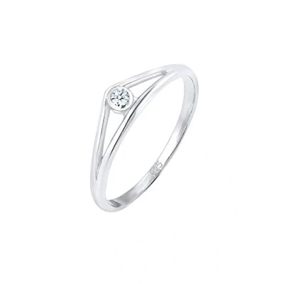 Afbeelding van Elli PREMIUM Dames Ring Verlovingsring Geo met Diamant (0.03 ct.) in 925 Sterling Zilver