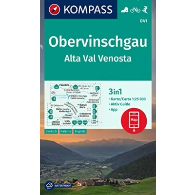Afbeelding van KOMPASS Wanderkarte 041 Obervinschgau / Alta Val Venosta 1:25.000