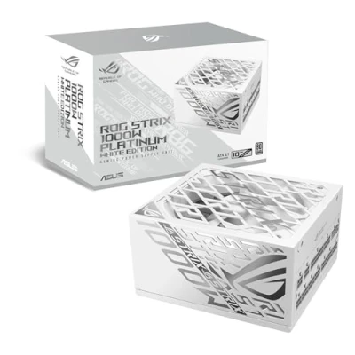 Afbeelding van ASUS ROG Strix 1000P White Gaming Netzteil, 80+ Platinum, Modular, 135 mm Lüfter (1000 W), PC voedingseenheid, Wit