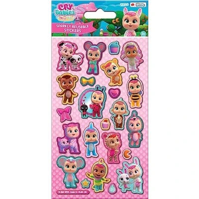 Afbeelding van Paper Projects 01.70.06.180 Cry Babies glitterstickers, officieel gelicentieerd product, herbruikbaar op niet poreuze oppervlakken, 19,5 cm x 9,5