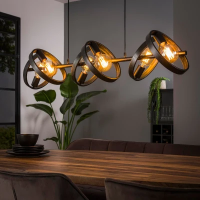 Afbeelding van Didier hanglamp metaal grijs 6L