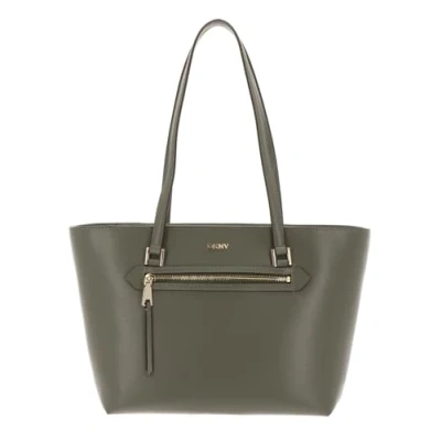 Afbeelding van DKNY Leren Schoudertas Bryant Ave Tote Bag Olive Olijfgroen