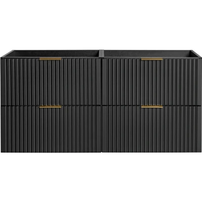 Afbeelding van Zwart gestreept hangend meubel onder wastafel L120 cm ZEVARA L 120 x H 57 D 46