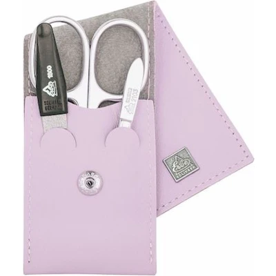 Afbeelding van Erbe Solingen 3 delige Manicure Etui met Drukknoop sluiting Licht Paars (ERBE9673)