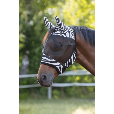 Image de Covalliero Masque Anti Mouches avec Couverture Oreilles Zebra Cob