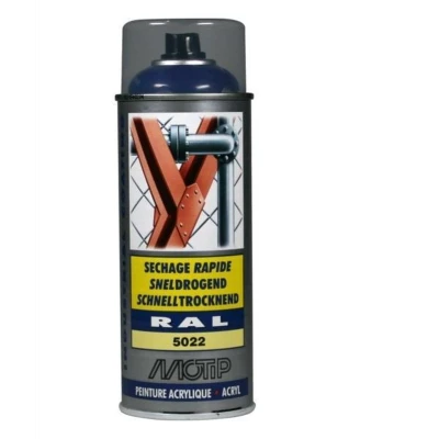Afbeelding van Motip industrial acryllak hoogglans RAL 5022 nachtblauw 400 ml.