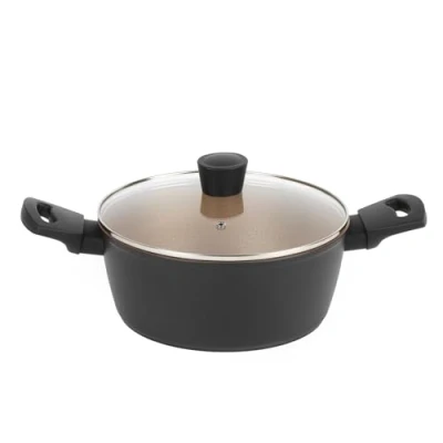 Afbeelding van Russell Hobbs RH01670BEU7 Opulence Collection antiaanbaklaag, 24 cm, voorraadpot, inductie en vaatwasmachinebestendig, zwart goud