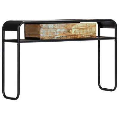 Afbeelding van Wandtafel 118x30x75 cm massief gerecycled hout