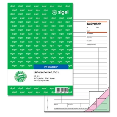 Afbeelding van Sigel, Formulier, Formulierenboek &quot;Leveringsbon met ontvangstbewijs&quot;, A5 (50 x)