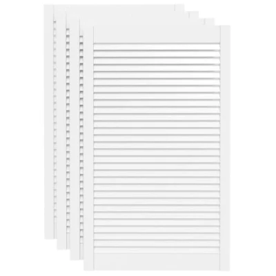 Afbeelding van vidaXL Lamellenkastdeuren, 4 stuks, wit, 99,3 x 59,4 cm, massief grenen