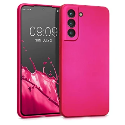 Afbeelding van kwmobile telefoonhoesje geschikt voor Samsung Galaxy S21 FE Hoesje smartphone Back cover in metallic roze