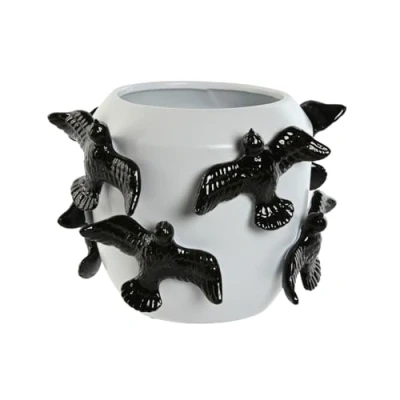 Afbeelding van Vaas Home ESPRIT Wit Zwart Keramiek Modern 29 X 21,5 cm