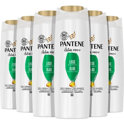 Afbeelding van 6x Pantene Shampoo Smooth &amp; Sleek 225 ml