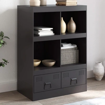 Afbeelding van Hoge kast 67x39x95 cm staal zwart