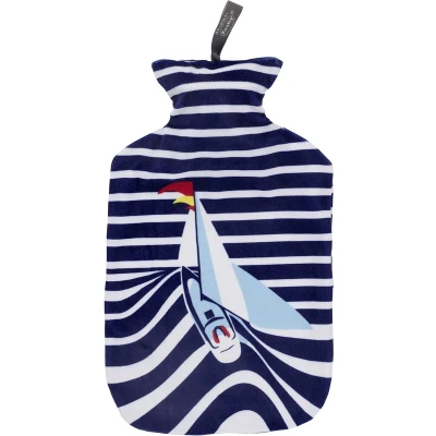 Afbeelding van Fashy 2.0L warmwaterkruik met bedrukte hoes, blauw