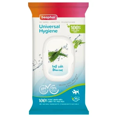 Afbeelding van Beaphar Dierendoekjes Universal Hygiene Vachtverzorging 30 stuks 100% Plantaardig