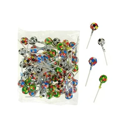 Afbeelding van Cojak Fruit Voetbal Fopspeen 8 gram 50 Stuks, Bulk Lollies Individueel Verpakt