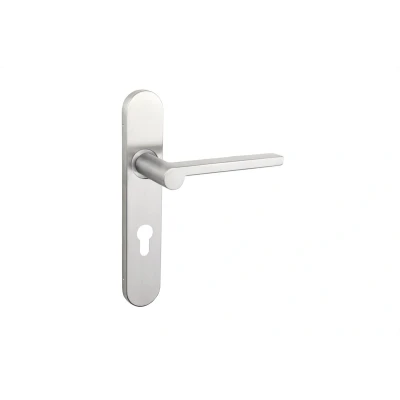 Afbeelding van Lavuzo deurkruk Caserta RVS met afgerond schild PC72 Per set Deurklink