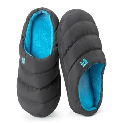 Afbeelding van RockDove Heren pantoffels van traagschuim, Donkergrijs en blauw.