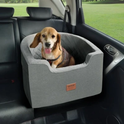 Image de VEVOR Siège d&#039;auto pour chien petit et moyen animaux de compagnie 25 kg gris